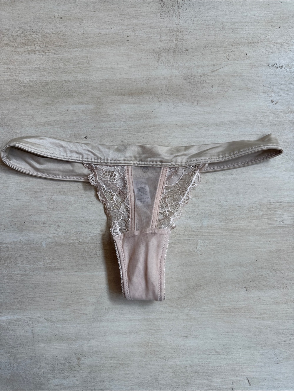 Victoria's Secret Lace-Trim Thong in Light Blush